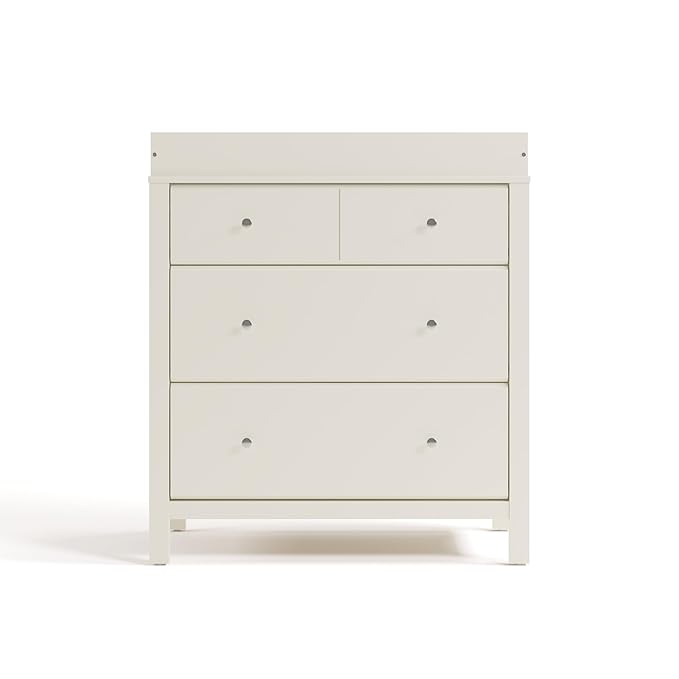 Storkcraft Horizon 3 Drawer Chest with Removable Changing Topper (Frosted Oat) – GREENGUARD Gold Certified Nursery Dresser, Kids’ Storage Chest with Organizer, Durable and Stylish 3-Drawer Design