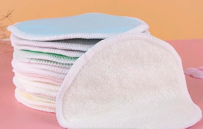 Reusable Nursing Pads, 8 Pack, Maternity Breastfeeding Pads, Blue/White. Can also be used as reusable, washable makeup remover pads.