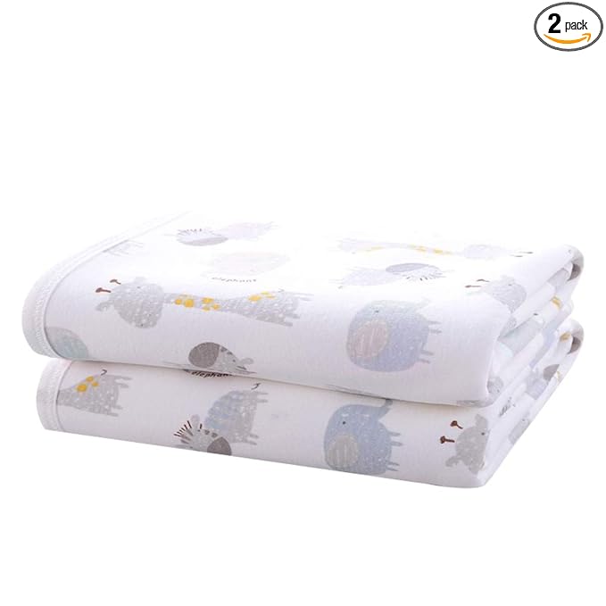 Large Baby Diaper Changing Pads Soft Cotton Waterproof Changing Pad for Baby 27.5X37.5 inches Underpads Mattress Mat Sheet Protector Portable Reusable Urine Mat for Travel Gear 2 Pack