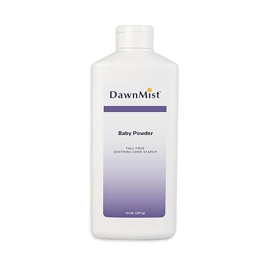 Dukal BP1412 Dawn Mist Baby Powder, Cornstarch, 14 oz., Pack of 12