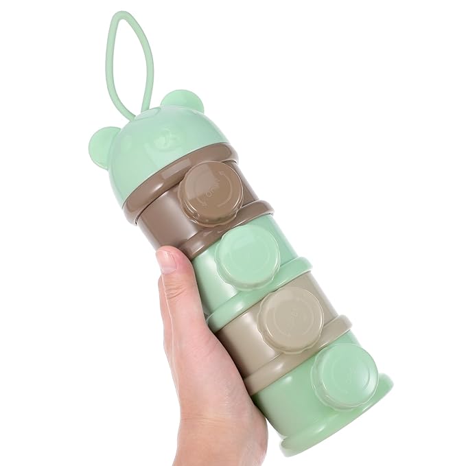 Kisangel 4 Layers Baby Milk Powder Box Large Capacity Portable Formula Dispenser Leak-Proof Food Storage Container for Travel Outdoor Baby Feeding