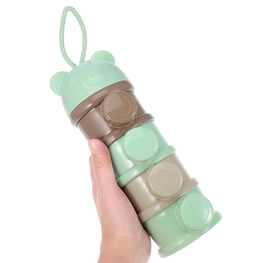 Kisangel 4 Layers Baby Milk Powder Box Large Capacity Portable Formula Dispenser Leak-Proof Food Storage Container for Travel Outdoor Baby Feeding