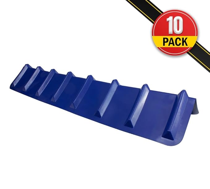Mytee Products 8"x8"x48" Blue Flatbed Corner Protector - V Shaped Edge Guard for Tie-Down Winch & Ratchet Straps - Plastic Corner Protector for Flatbed Trailer Cargo Load (10 Pack)