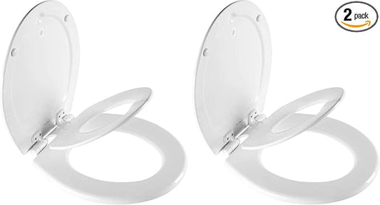 Mayfair NextStep Slow-Close Toilet Seat with Built-In Toddler Potty Training Seat, Removable, White, Round (Pack of 2)