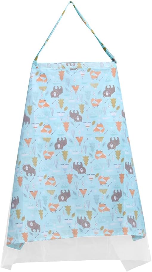 Surakey Cotton Nursing Cover - Large Breastfeeding Towel Cloth Mesh Adjustable - Soft, Breathable, Chemical-Free, 360° Coverage, Nursing Cover for Breastfeeding Baby Feeding - Bear