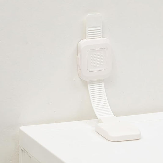 YEYA Upgraded No Drill Furniture Anchors for Baby Proofing, Anti-Tip Adjustable Straps, Strong Adhesive Backing 2 Pack