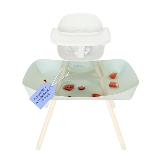 CATCHY -Food Catcher- Compatible with Lalo The Chair High Chair +11 Other High Chairs -Highchair Sold Separately- Baby & Toddler Food & Mess Catcher -Premium Linen Inspired- Under High Chair Accessory