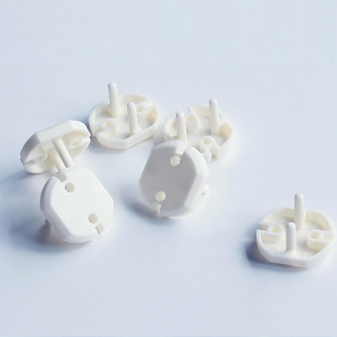 Heyiarbeit 30pcs Outlet Covers Child Proof Plug Cover Electrical Protector Safety Caps for Home Office Electrical Outlets Child Safety Socket Cover 2 Holes White