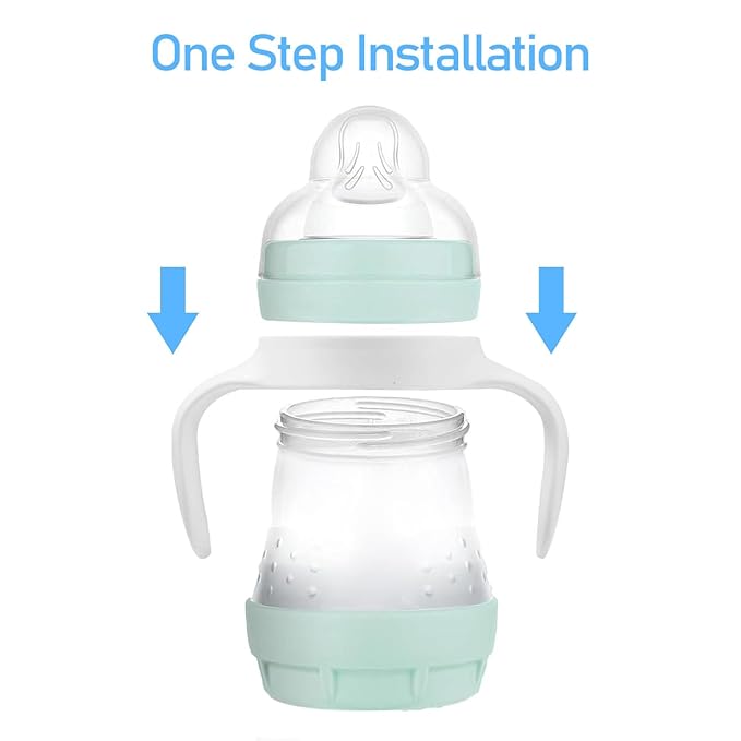 6Pack Baby Handles for MAM Bottles, Ergonomic Non-Slip Bottle Grips for Self-Feeding, Fits MAM Bottle 5oz, 9oz & 11oz, BPA-Free Trainer Accessories