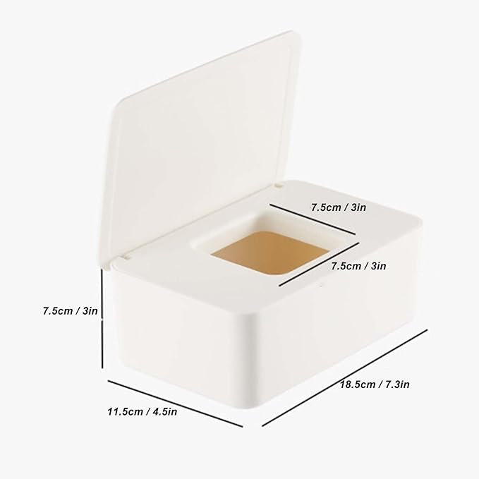 Wipes Dispenser, Wipe Holder for Baby & Adult, Baby Wipe Holder for Fresh Wipes,Wipe Container with Sealing Design Lid,Refillable Wipes Dispenser Baby Wipes Case with Cover for Household(Small Size)