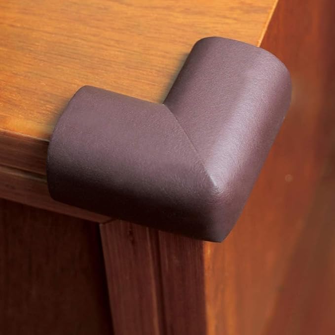 4Pcs Table Corner Protectors Edge Guards Baby, Furniture Safety Corner Edge Bumper Guard, Desk Table Corner Cushion Safe for Baby Crawling (Brown)