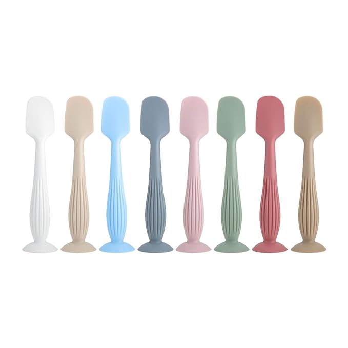 Gentle Application Baby Diaper Cream Spatula Silicone Handheld Scraping Spoon with Suction Base for Easy Storage