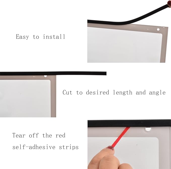 Silicone Edge Trim Self-Adhesive U Channel Silicone Edge Trim Edge Protector for Sheet Metal (Black, Fit 1/16" - L 10')