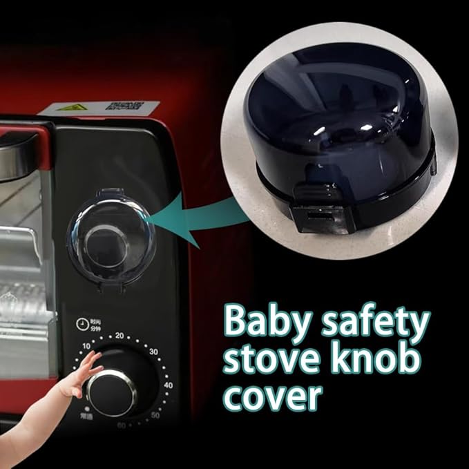 Stove Knob Safety Covers & Gas Stove Knob Locks - Childproof Oven Lock 5 Pack, Heat-Resistant ABS Stove Locks Child Safety Universal Fit Knob Covers