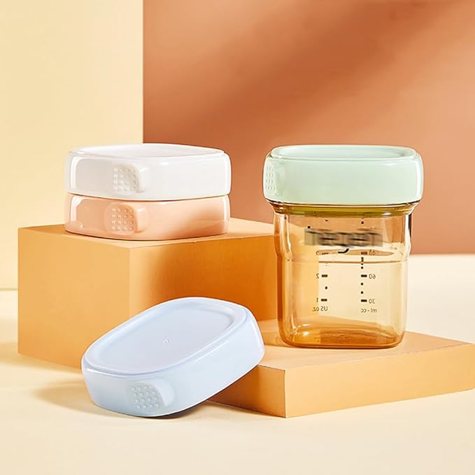 Breast Milk Feeding Bottle Storage Lids Compatible for hegen Baby Bottles (3 Pack)