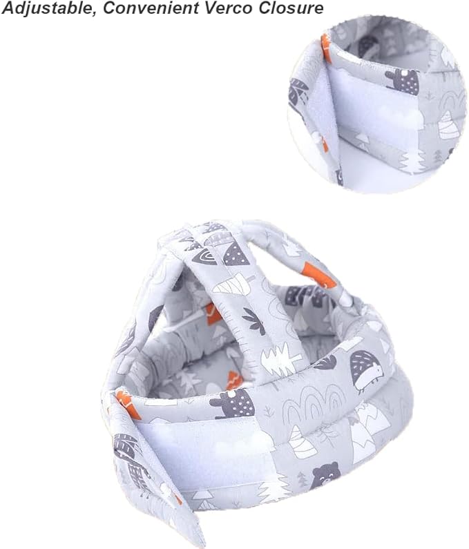 Baby Head Protector Infant Toddlers Bumper Hat Safety Helmet Hat Head Protective Cushion for Baby Crawling Walking Headguard Bonnet with 2 Pairs Knees Pads Lightweight Breathable Adjustable