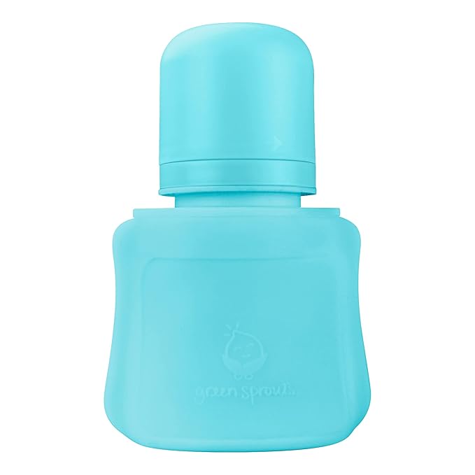 Green Sprouts Sprout Ware Baby Pocket Made from Silicone and Plants (5 oz.), Non-Toxic Silicone Plant-Based Plastic Baby Pocket Without BPA, BPS, BPF, Aqua