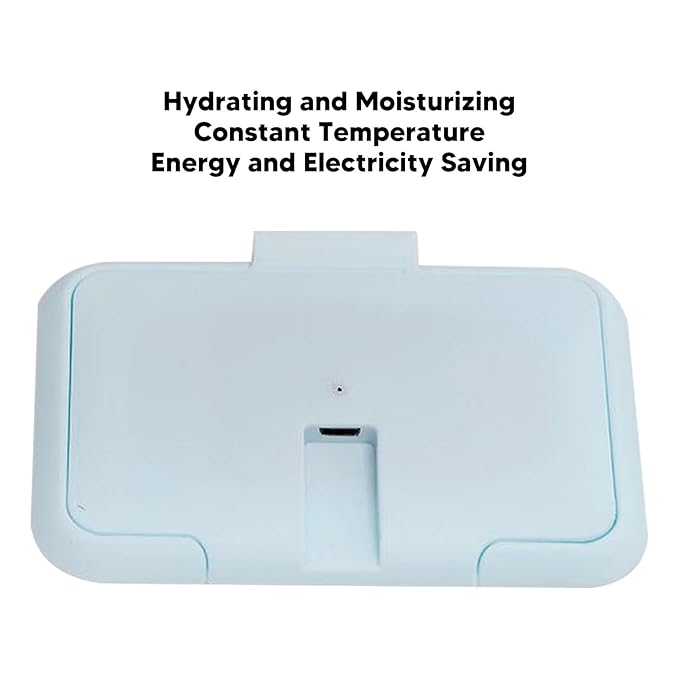 Portable Baby Wipe Warmer, Travel Wipe Warmer and Baby Wet Wipes Dispenser Wipes Warmer for Newborn Baby USB Wet Wipe Heater Constant Temperature Wipes Warmer for Household Car (Blue)