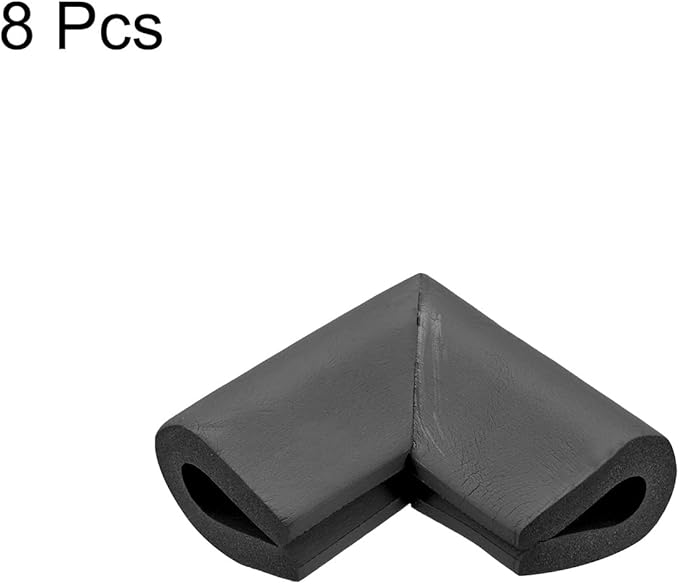 uxcell Corner Guards Edge Protectors, 8Pack U Foam Safety Bumper W Self-Adhesive Tape Furniture Corner Table Edge Guard, 2.16"x1.38"x0.31", Black