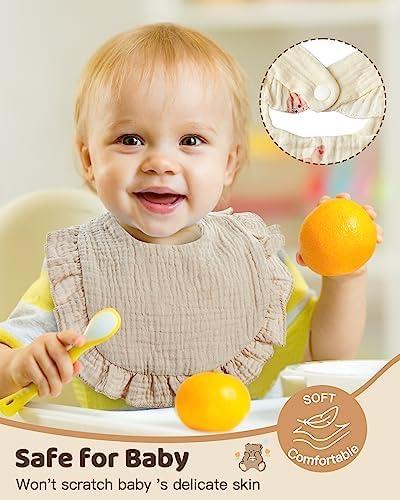 Lictin 8-Pack Muslin Baby Bibs - Bandana Drooling and Teething Bibs, Unisex Cotton