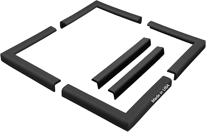 KidKusion Corner and Edge Protector | Easy Fit System | Soft Durable Foam Rubber Padding for Furniture w/Doublesided Tape | Babyproofing Bumper Guards | Large Profile | 20 Ft. | Black