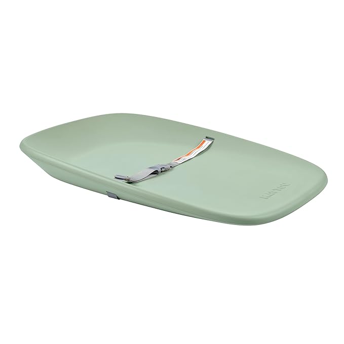 Nattou Softy Changing Pad - Wipeable Baby Changing Mat- Durable, Water-Resistant, Cocoon Shape with Honeycomb Bottom Grips BPA-Free, Assimilates Room Temperature - Green