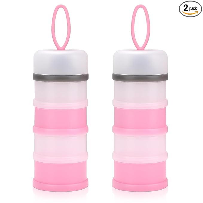 Accmor 2 Pack Baby Formula Dispenser On The Go, Stackable Formula Dispenser Formula Container to Go, Non-Spill Portable Milk Powder Kids Snack Storage Container, BPA Free