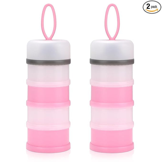Accmor 2 Pack Baby Formula Dispenser On The Go, Stackable Formula Dispenser Formula Container to Go, Non-Spill Portable Milk Powder Kids Snack Storage Container, BPA Free