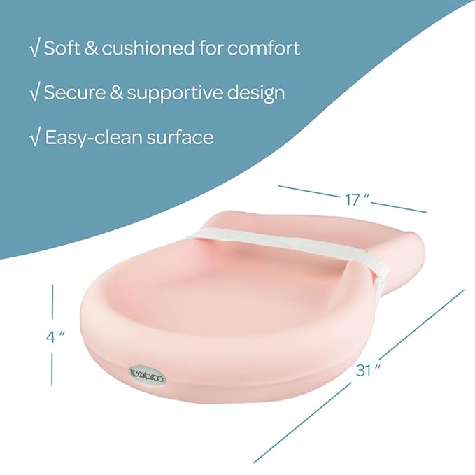Keekaroo Peanut Changer Baby Pink– The Original Made in USA Easy-to-Clean Changing pad and The only Shell Over Foam, Fully impermeable to Fluid - Limited Edition Color