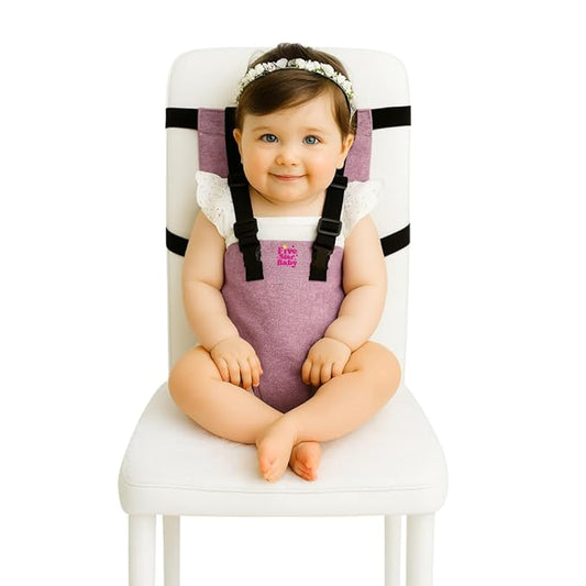 Portable Baby Chair Strap – Travel Dining Seat Cover for Babies & Toddlers | Portable Baby Chair for Travel | Compact, Foldable Baby Seat Cover – Pink