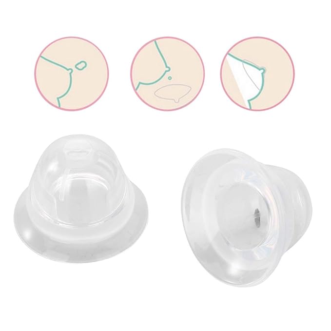 Nipple Sucker, 1 Pair/Box Food-Grade Silicone Breastfeeding Aid Women Flat and Inverted Nipples Former Enlager Corrector