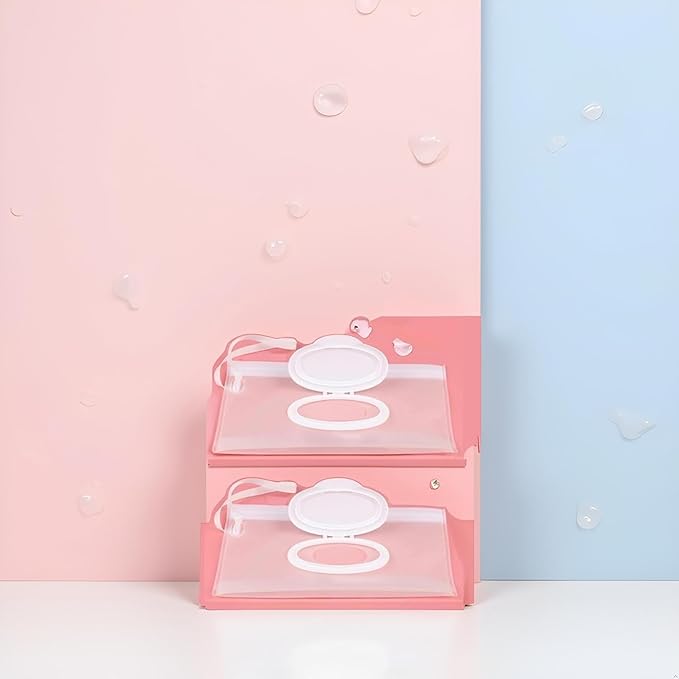 2 Pcs White Baby Wipe Case, Travel Holder Keeps Wipes Moist Set of Wet Diaper Wipes Holders Cases Portable Travel On The Go Refillable Dispenser Container Waterproof Wipe Container,Diaper Wipe