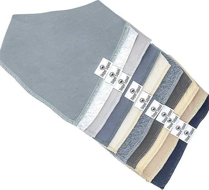 DiaperSquad's 100% Organic Cotton Baby Drool Bibs, Super Absorbent & Adjustable Baby Bibs for Drooling and Teething