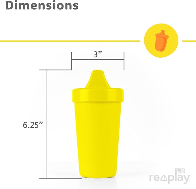 Re-Play Spill-Proof Sippy Cups for Toddlers - Kids Reusable 10 Oz Set of 3, Dishwasher & Microwave Safe, Made in USA, Easter