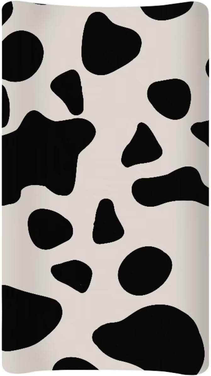 Cow Changing Table Cover Stain Resistant Universal Tray Table Mat Soft Baby Changing Pad Cover Waterproof Cozy Table Sheets for Boys Girls
