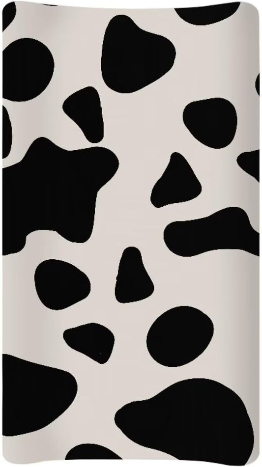 Cow Changing Table Cover Stain Resistant Universal Tray Table Mat Soft Baby Changing Pad Cover Waterproof Cozy Table Sheets for Boys Girls