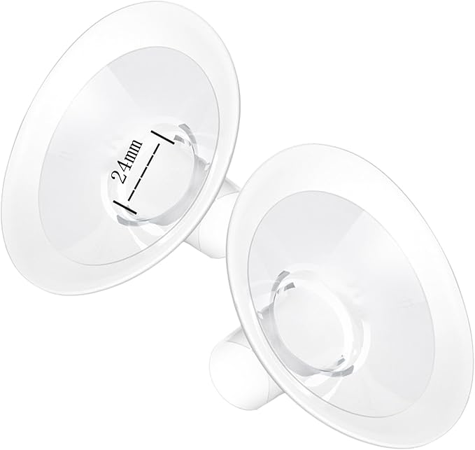 24mm Oval Flanges Compatible with Medela Breast Pump, Replacement Parts Compatible with Pump in Style, Symphony, Swing Maxi Harmony and Personalfit Flex