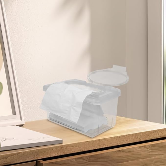 Alipis Baby Wipe Dispenser Box with Lid Refillable Plastic Wipe Holder for Nursery Bathroom Home Keeps Wipes Moist Clean Easy One-Handed Use