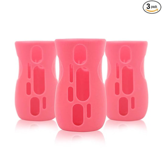 Olababy Silicone Sleeve for Avent Natural Glass Bottles (Pack of 3) (8 oz, Pink)