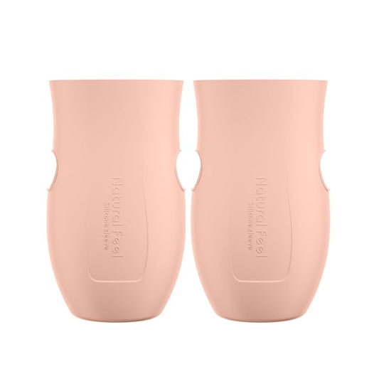 Gulicola Glass Baby Bottle Silicone Sleeves, Pink, 8 oz - 2pks
