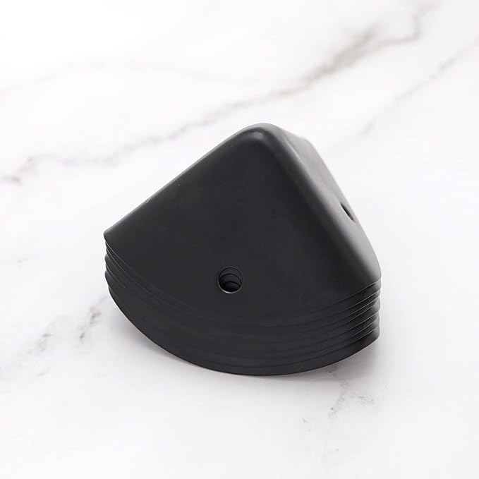 Create idea 8PCS 39mm Corner Angle Brace Protectors Scalloped Metal Right Angle Corner Guards for Wooden Box Desk Chest Case Flightcase Black