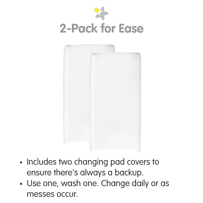 BreathableBaby Waterproof Cover, for 32" x 16"/81 x 41 cm Changing Pad, White (2-Pack)
