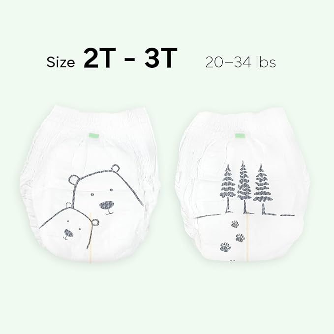 Parasol Chlorine Free Disposable Diaper Pants, Size 4 (2T-3T) 96 Count, Pull Up-Style with RashShield Protection and Active 360 Comfort Wrap, Hypoallergenic Training Diaper