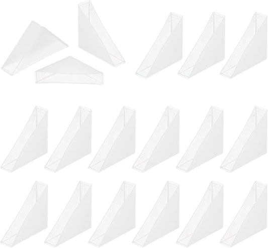 uxcell 30Pcs Triangle Glass Corner Protector, 0.47 x 2 Inch Plastic Glass Table Corner Protector Transport Corner Guard for Glass, Ceramics, Wood, and Steel(Right Angle, Clear)