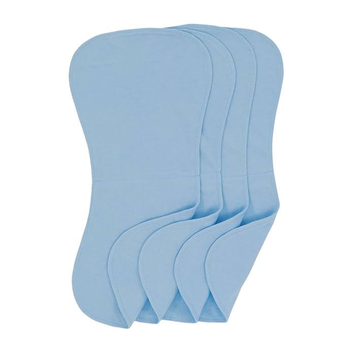Baby Burp Cloths Baby Burp Set Curved Absorbent and Soft Valuable 4 Pack Double Layers (Blue)