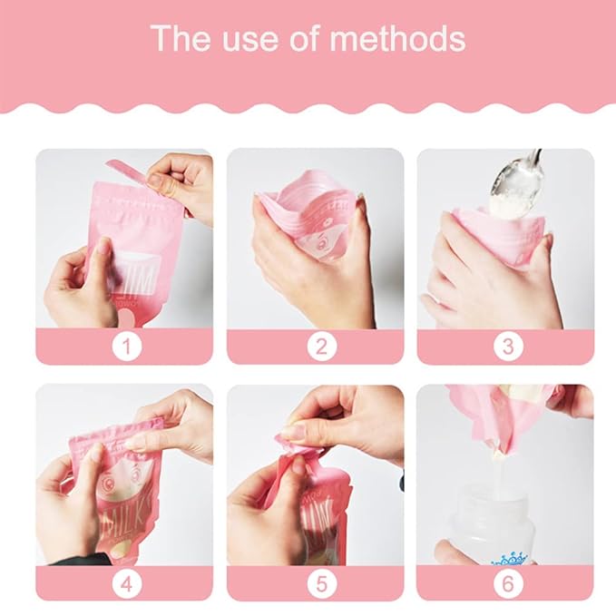 KUIDAMOS 30Pcs Milk Powder Storage Bag Disposable Milk Powder Bags Portable Storage Bag,Safe Antistatic Lightweight Multi Purpose Storage Bag for Beginner(30PCS) 12x4.2x10.5cm