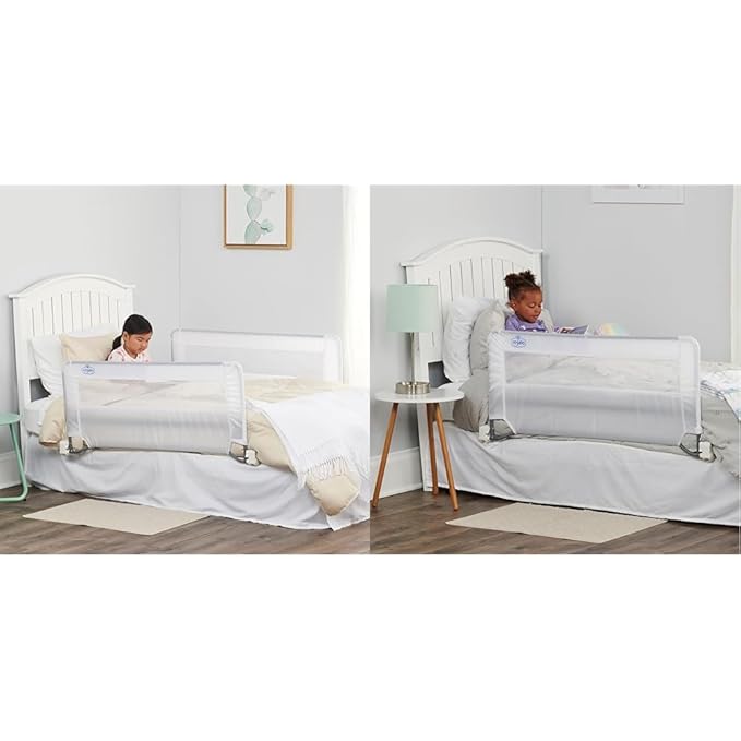 Regalo Swing Down Double Sided Bed Rail Guard, with Reinforced Anchor Safety System(Pack of 2) & Swing Down Bed Rail Guard, with Reinforced Anchor Safety System