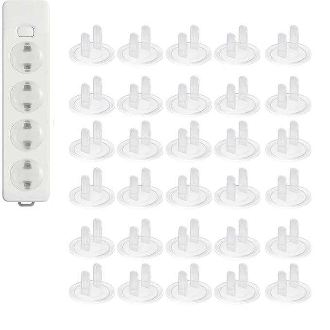 30 Pcs Outlet Plug Covers US Power Socket Electrical Outlet Safety Covers for Protection Anti Electric Shock Plugs Protector Cover Socket Cover Plate, Transparent