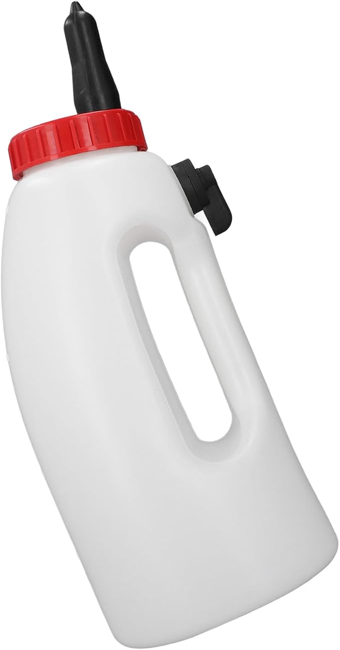 Jiawu Calf Bottle, 4L Calf Milk Feeding Bottle Nursing Bottle Calf Milk Feeder Bottle Farm Equipment with Handle, Nipple, Regulating Valve, Feeder for Nursing Baby Cows, Sheeps