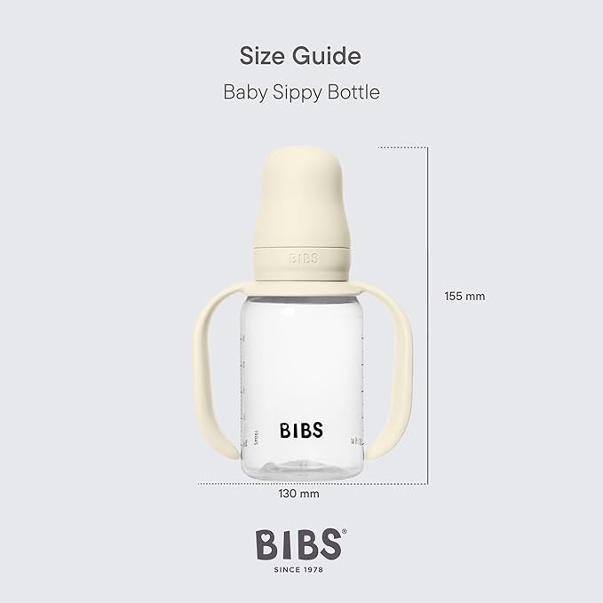 BIBS Sippy Bottle 150 ml – Leak-Proof Toddler Cup with Easy-Grab Handles & Soft Silicone Spout – BPA-Free Baby Training Cup - Blush